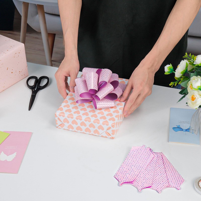 Sparkly Pull Bows for Gift Wrapping: 6 Inch Ribbon Gift
