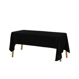 Rectangle Tablecloth 60x120 inch Washable Polyester Fabric Table Cloth for Wedding Party Dining Banquet Decoration（6 Pack 60x120, Black）