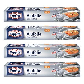 Toppits Aluminium Foil Honeycomb Dual Power (10 m x 29.5 cm) Pack of 4 x 10 Meters)