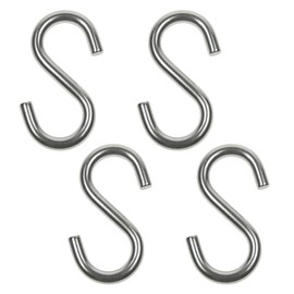 Wideskall® 2" inch Heavy Duty Small Zinc Plated Steel S Shaped Type Utility Hooks Hanging Hooks Chrome (Pack of 20)