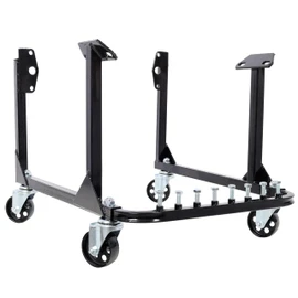 ROCKRAIN 750LBS Heavy-Duty Engine Cradle: Industrial Steel Motor Stand with 360° Swivel Casters - Compatible with BB-Chevy & GEN-1 SB-Chevy Engines - Includes Hardware Kit for Easy Assembly