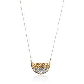 Panacea Collar con colgante de media luna transparente y plata, 76,2 cm + 5,08 cm extensor