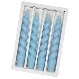 7.5 Inch Taper Candles Candle Sticks Unscented 4 Pack SmokelessTwisted Candlesticks for Wedding Home Dinner Decoration(Purple)color: Blue, size: 7.5in
