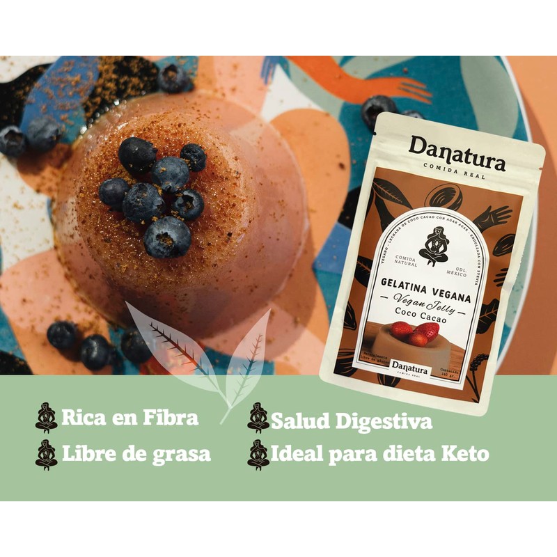Gelatina Vegana con Agar Agar Coco y Cacao