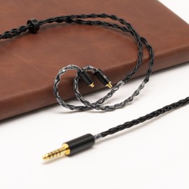 Yongse 2PIN/MMCX/TFZ/QDC IEM Headphone Replacement Cable, 6N OCC 4ft Upgraded Stereo 3.5/4.4mm Balanced Jack, Silver Plated 8 Strand Earphone Earbuds Audio Extension Cord - MMCX 4.4mm Without Mic