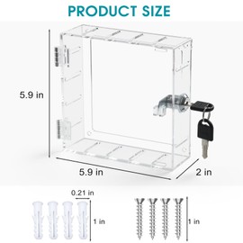 SUTINE Thermostat Lock Box with Key, Universal Thermostat Cover with Lock, Small Thermostat Lock Box Guard, Clear AC Lock Box Compatible with Nest Thermostat On Wall 4.8" H x 4.53" W or Smaller