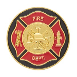 Hero's Valor Firefighter's Badge Challenge Coin Prayer 1-Pack (Single Coin)