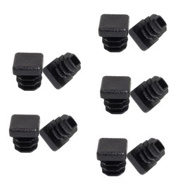 Murtenze 50Pack 1/2 Inch Square Tube End Caps, Black Plastic Square Plugs Tubing Post End Caps for Square Tubing Chair Table Stool Leg, Furniture Legs Replacement Caps (13mm)