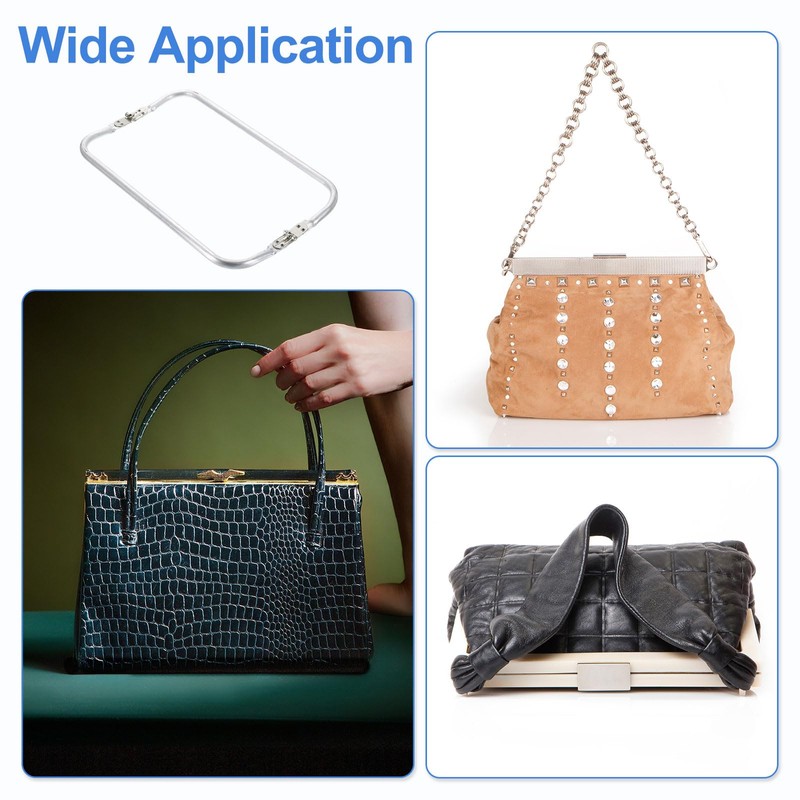 sourcing map Metal Purse Frame 11 in, 2 Pcs Rectangle