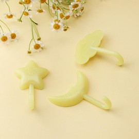 36 pcs Adhesive Hooks Utility Wall Key Hooks for Decorative Holder Rack Towels, Hats, Shower, Kitchen, Living Room, Office,Bar Cafe Decor -Glow in Dark Wall Hooks for Party Favors Gift (12, yellow)