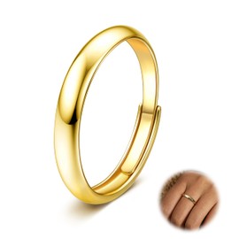 Diamday Gold Rings 14K Gold Filled Band Weddings for Women Gold Stacking Rings Simple Plain Dome Stackable Gold Statement Thin Thumb Pinky Ring 3/4/5/6MM2