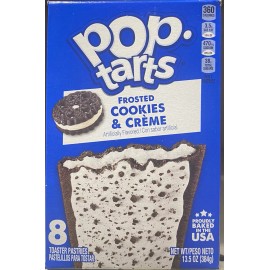 Kellogg's Pop Tarts FROSTED COOKIES & CREME Toaster Pastries 8 Count 13.5 oz Box