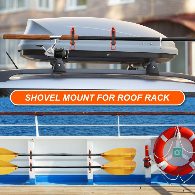 4Pcs Roof Rack Shovel Mount Kit Zinc Alloy Shovel Holder