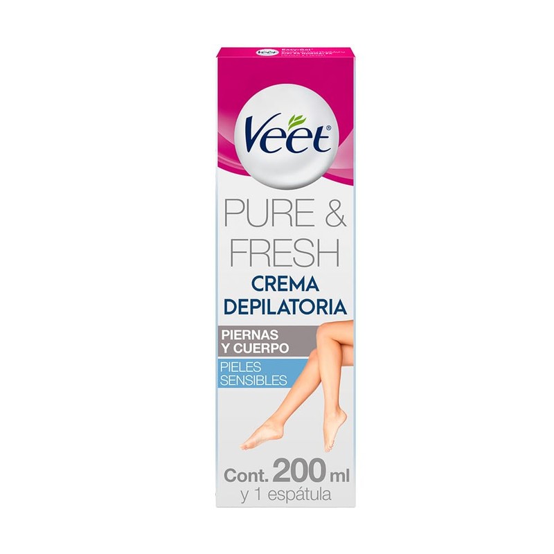 Veet Crema Depilatoria Pure & Fresh, piel sensible, 200ml