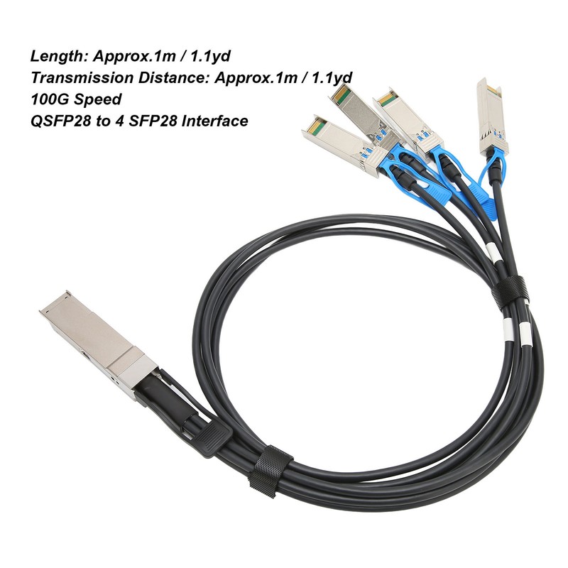 100G QSFP28 DAC Cable 1 Meter Transmission Distance QSFP28 to