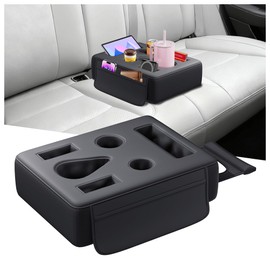 2026 Upgraded Car Cup Holder, 8 in 1 Back Seat Cup Holder for Car, PU Leather Backseat Organizer Car Cupholder Expander Tray for Trucks SUVs RVs Center Console Couch, Holds Drinks Food Phone Remote