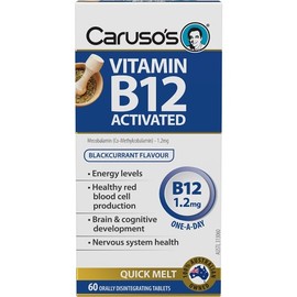 Caruso’s Natural Health Caruso's Vitamin B12 Activated 1.2mg Quick Melt Tab X 60
