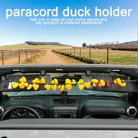 Rubber Ducks Holder for Jeep,Paracord Duck Holder for Jeep Wrangler YJ TJ JK JL JT,Can Hold 34 Rubber Ducks,Black