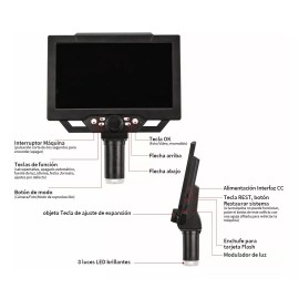 Fnbrli Microscopio Electrónico Académico Con Pantalla Lcd Hd 1600x