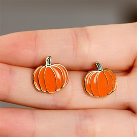 Thanksgiving Pumpkin Stud Earrings for Women Autumn Fall Stud Earrings Hypoallergenic Cute Gold Pumpkin Earrings Jewelry Thanksgiving Day Gifts (pumkin Stud)