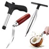 DAWZMR 3 PCS Coconut Opener Tool Set, Stainless Coconut Meat