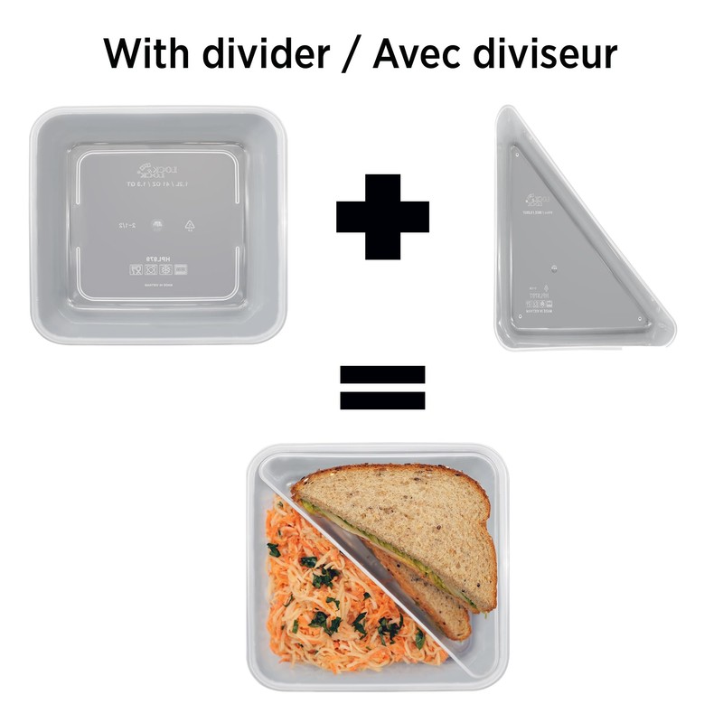 Starfrit LocknLock Plastic Divided Lunch Container - Removable Divider -