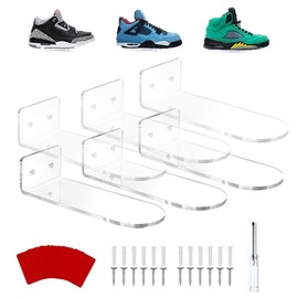 Floating Shoe Rack,Acrylic Clear Wall Mounted Shoe Display Shelf,Display Shoe&Sneaker Collectible Mini Shoe Rack For Gaming Room Room Decor For Men (12)