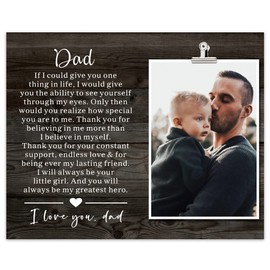 Gift for Dad Picture Frame, Father's Day, Birthday, Christmas Gift for Dad from Daughter and Son, Best Dad Gift for Dad, Present Keepsake for Father