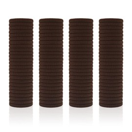 100 Pack Seamless Hair Ties for Women Girls Ponytail Holders for Thick Hair (Dark Brown)