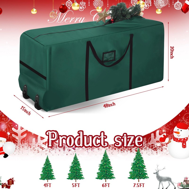 7.5 Ft Heavy Duty Christmas Tree Storage Bag 900d Oxford