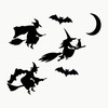 AUTODOMY Witches Moon Bats Stickers Pack of 6 for Car
