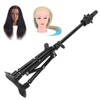 Metal Mannequin Head Stand Adjustable Hairdressing Training Head Tripod AccessoryBlack