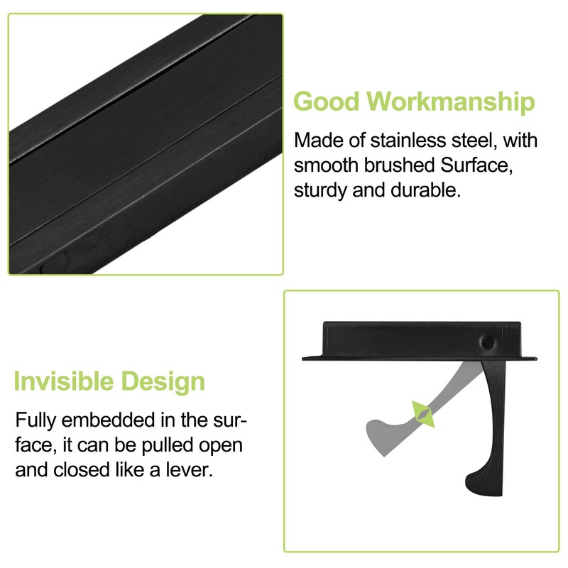 UFURMATE Flush Mount Door Pull, Stainless Steel Pocket Door Handle