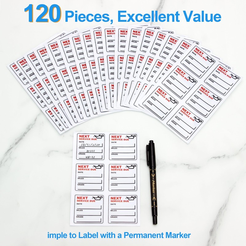 for Oil Change Sticker Static Cling, Clear Stickers 120 Pcs