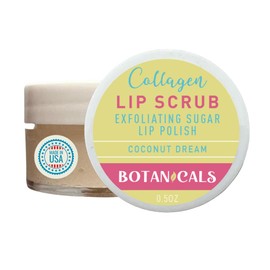 Botanicals Lip Exfoliator Scrub and Moisturizer – Coconut Dream Fruit Flavor, Sugar Lip Scrub for Dark Lips, Dryness, and Overnight Hydration – For Men & Women, Made in the USA