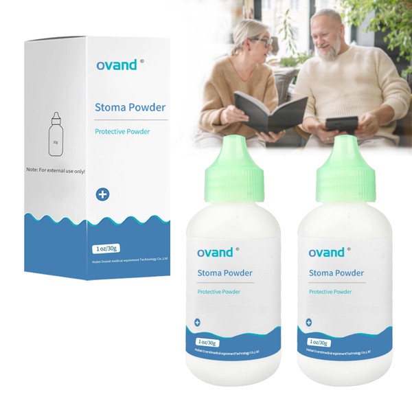 ovand Stoma Powder，Protects Skin Keep Dry Ostomy Powder (2 Bottles)