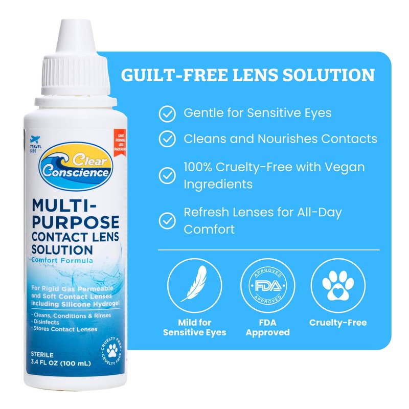 Cruelty-Free Multipurpose Contact Solution Travel Size - Mild Cleaner &