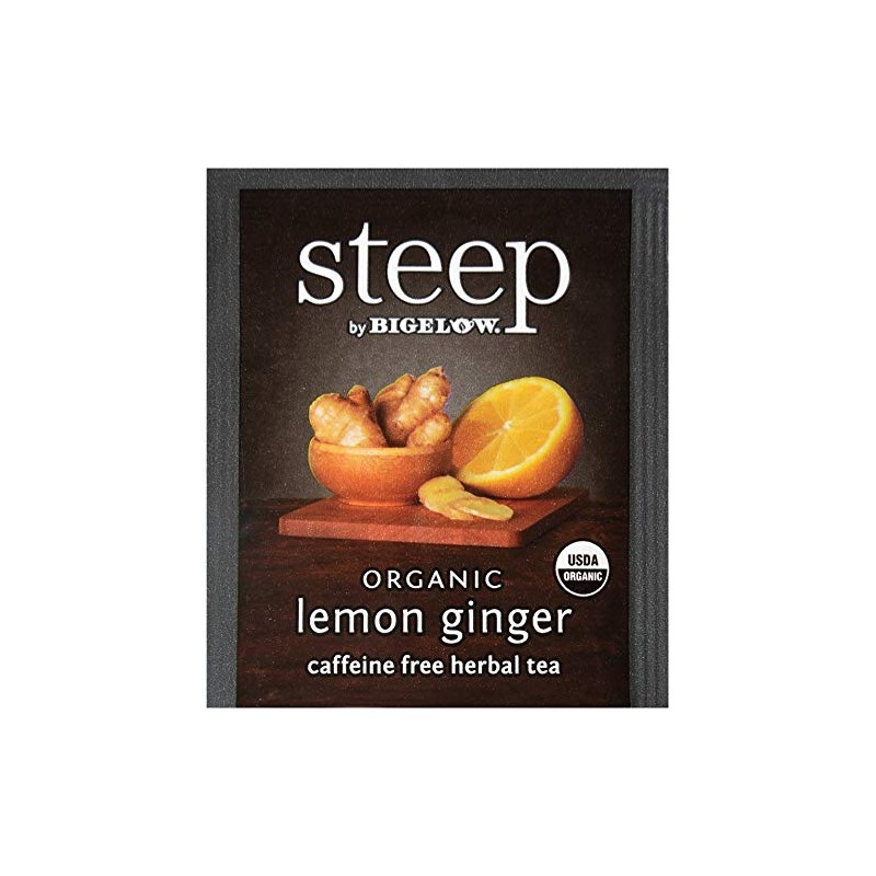 steep Organic Lemon Ginger Herbal 20 Count Box, Certified Organic,