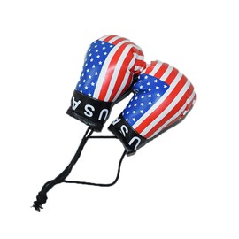 USA Mini Boxing Glove,mini boxing gloves keychain,Car Rearview Mirror Pendant, Mini Boxing Gloves Automobile Mirror Hanging (A-US1pc)