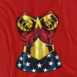 Wonder Woman Chest Costume Unisex Infant Snap Suit for Baby, Red, Medium