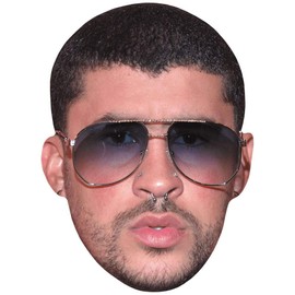 Bad Bunny (Shades) Celebrity Mask, Flat Card Face, Fancy Dress Mask