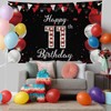 JOYKY Happy 11th Birthday Banner, Red Black Happy 11th Birthday