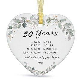 50th Anniversary Wedding Ornament 2026 Christmas Hanging for Couple,50 Years as Mr and Mrs,Wedding Gift for Parents,Xmas Ornament for 50th Husband&Wife Married Decoration with Ribbon (2.9")