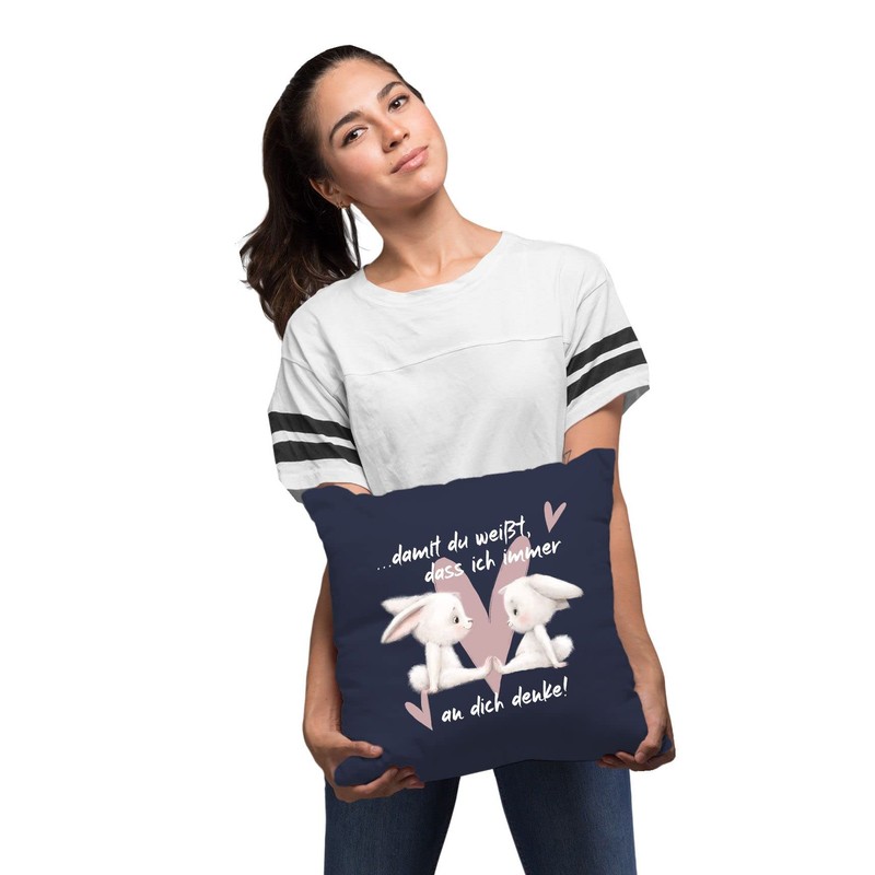 SpecialMe® Cushion Cover Saying Gift Love Friendship Rabbit Couple Heart