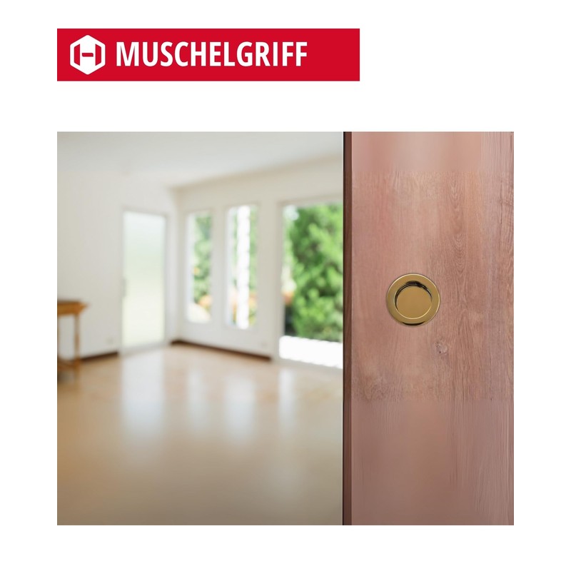 Gedotec Shell Handle Recessed | Gold Shiny | Metal Inlet