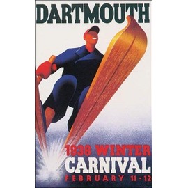 Dartmouth 1938 Winter Carnival SKI USA 10" X 16" Image Size Vintage Poster REPRO