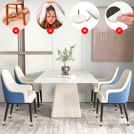 16PCS Furniture Sliders for Carpeted Floors, Extra Large Chair Leg Sliders for Carpet & Hardwood, Round Teflon Chair Glides Magic Super Sliders Covers Furniture Pads(Clear, Fit 1.4"-1.8")