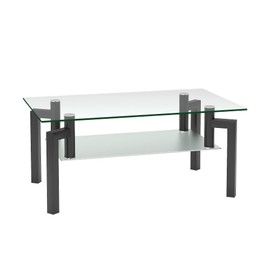 NicBex Len-PT-00110-DX-1 Tables, 39.1" W x 23.4" D x 17.1" H, Transparent+Black