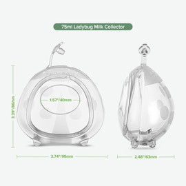 haakaa haakaa Ladybug Milk Collector Wearable Milk Collector Ladybug Breastmilk Collector Breastfeeding Milk Catchers Breast Milk Savers 2.5oz/75ml 2 PCS