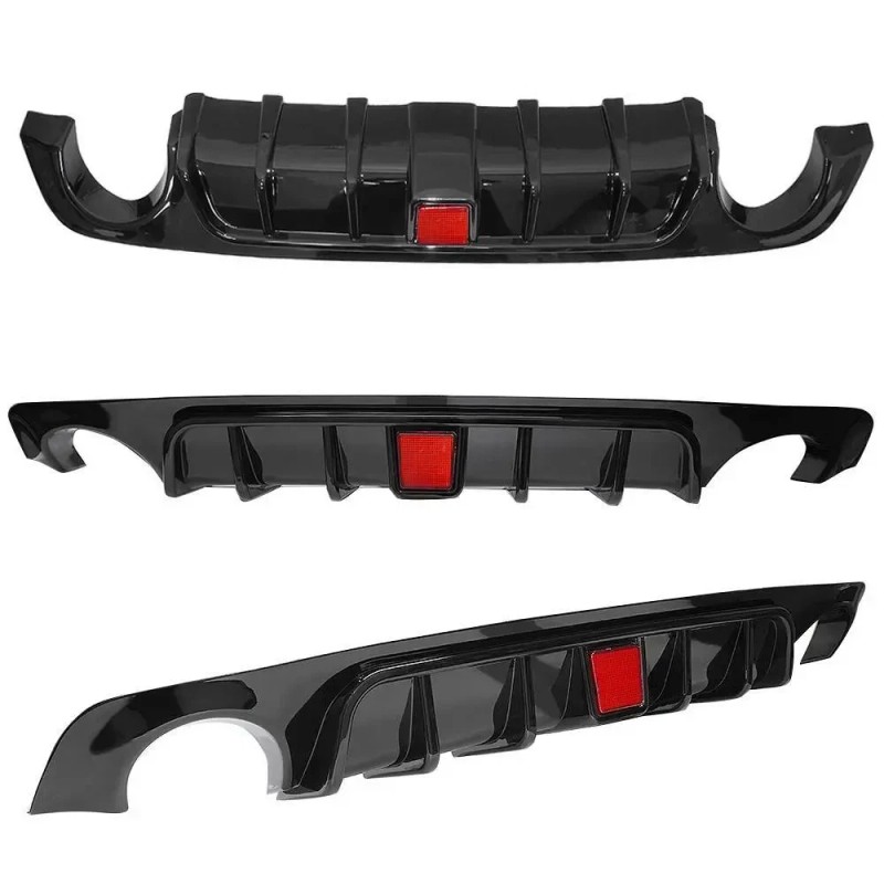 WENQI Glossy Black Rear Bumper Diffuser & Rear Spoiler Fit